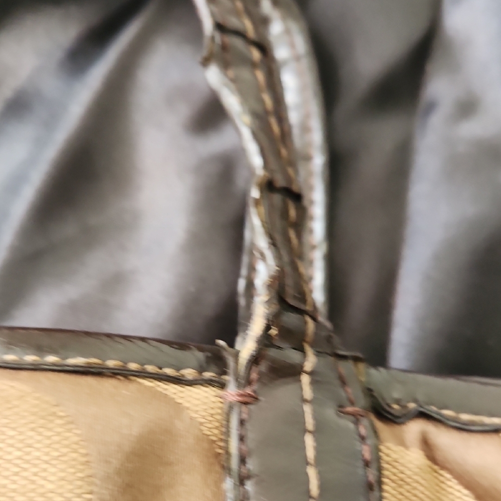 Coach Tan Signature Fold Over Tote - Picture 5 of 12